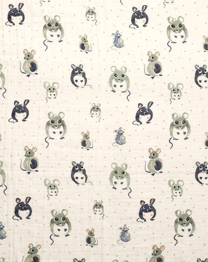 Mulldecke SOFT COTTON – FOREST MOUSE MAX (70x100) in weiß