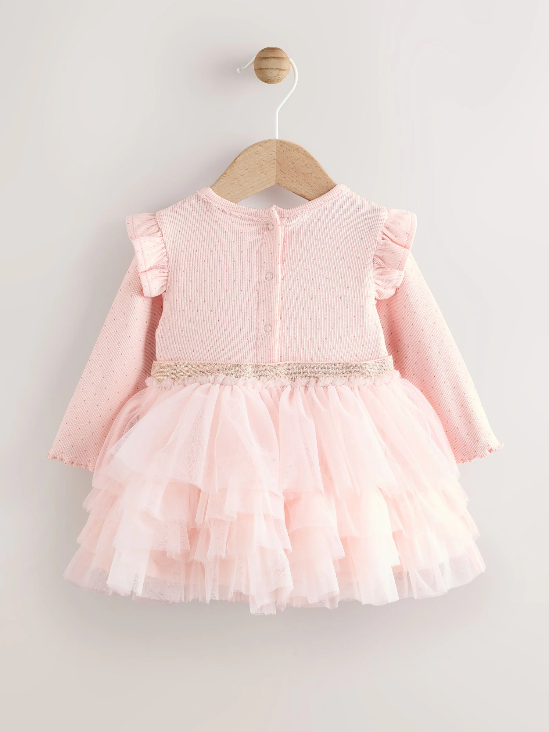Roze - Babyjurk met lange mouwen en tutu (0mnd-2jr)
