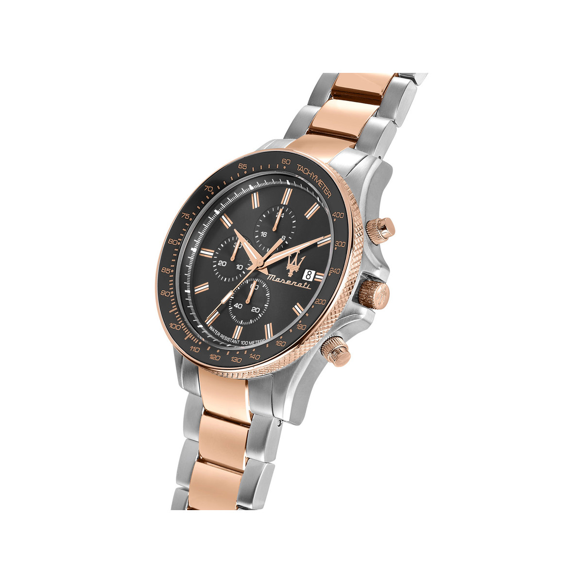 Montre MASERATI homme bracelet acier inoxydable bicolore rose