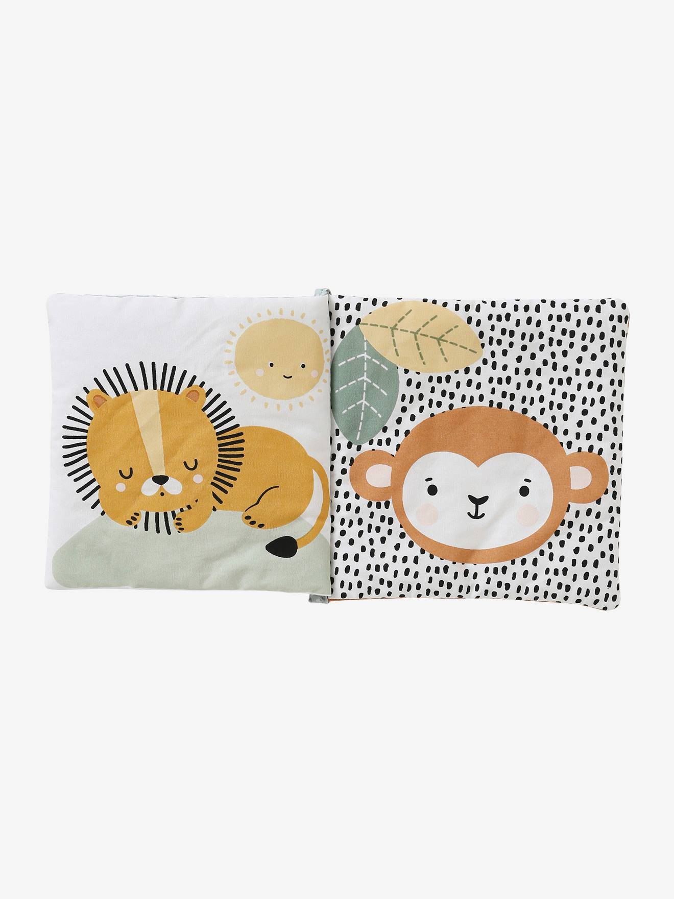 Conjunto para presente com 3 itens: pano para doudou + chocalho + livro ilustrado laranja