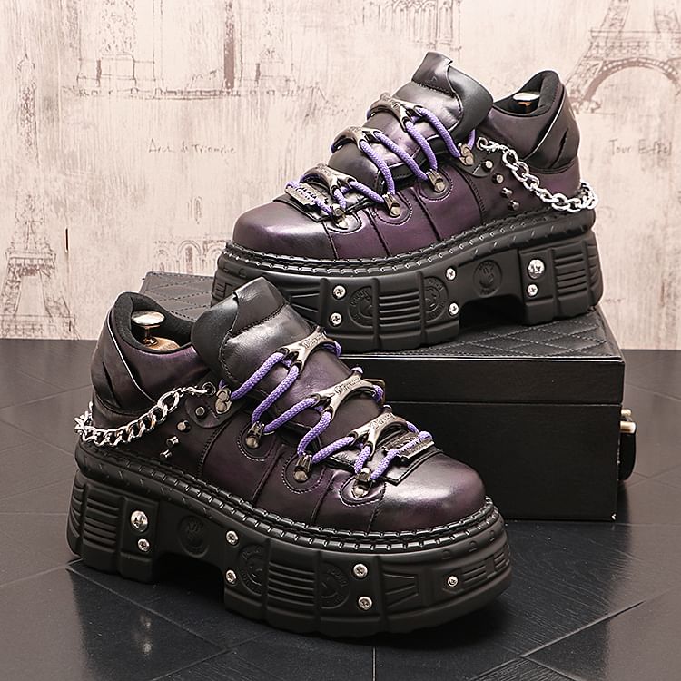 Mr Ozera - Platform Sneakers met Studs en Kettingdetail