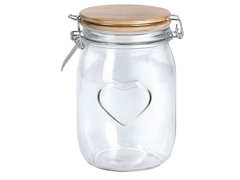 Zeller Present Vorratsglas Heart 1 l, Transparent Vorratsglas mit Herz