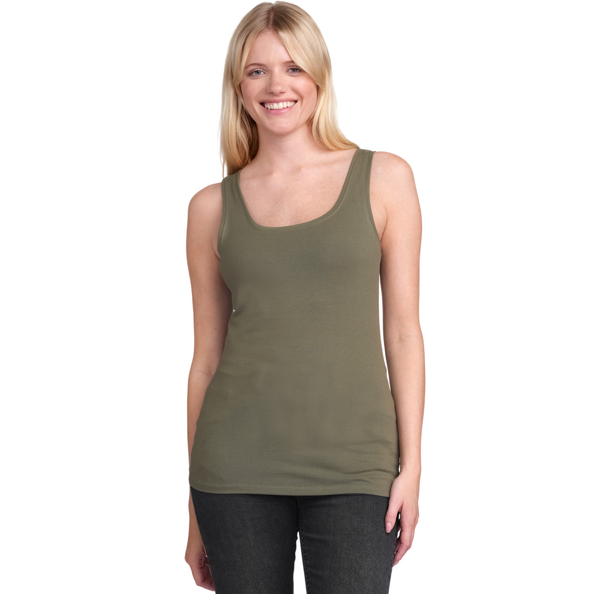 Gina Benotti Damen Top im Basic-Look oliv