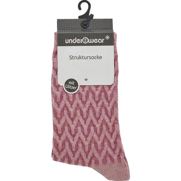 Struktursocke Glitzer pink 35 / 38