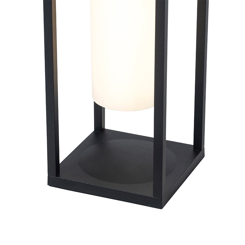 Moderne buitenlamp, zwart, inclusief LED en dimmer, op zonne-energie - Denlu