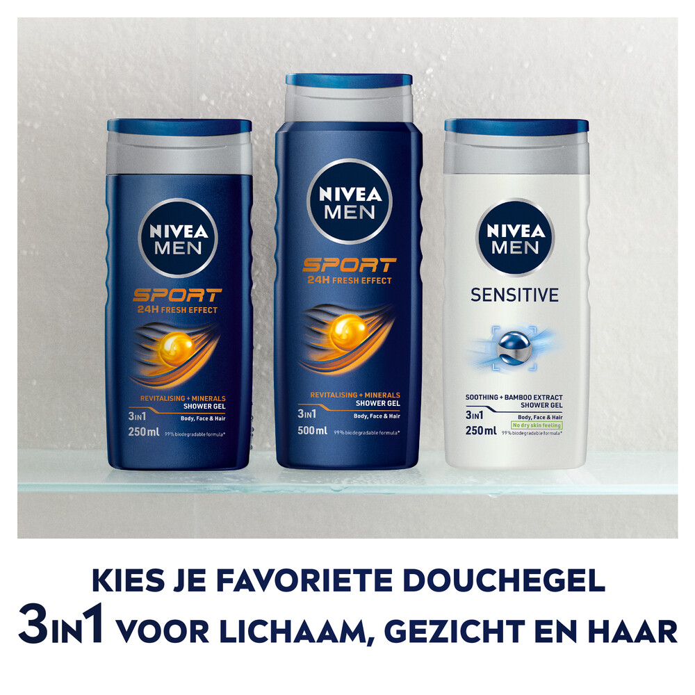 6x Nivea Men Douchegel Sensitive250 ml