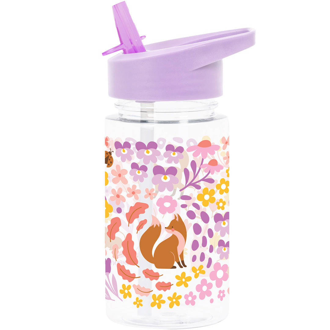 A little lovely company drinkfles met rietje - bloementuin - 450 ml