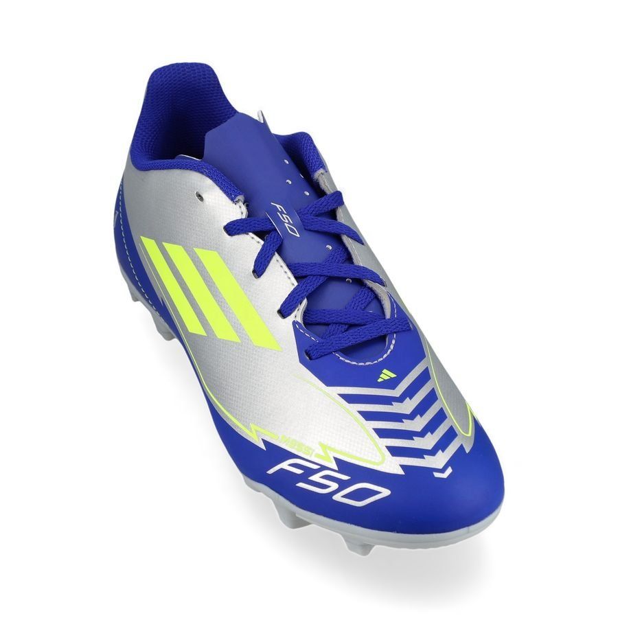 adidas F50 Messi Club FxG La Vida Rapida - Argenté/Jaune/Bleu Enfant