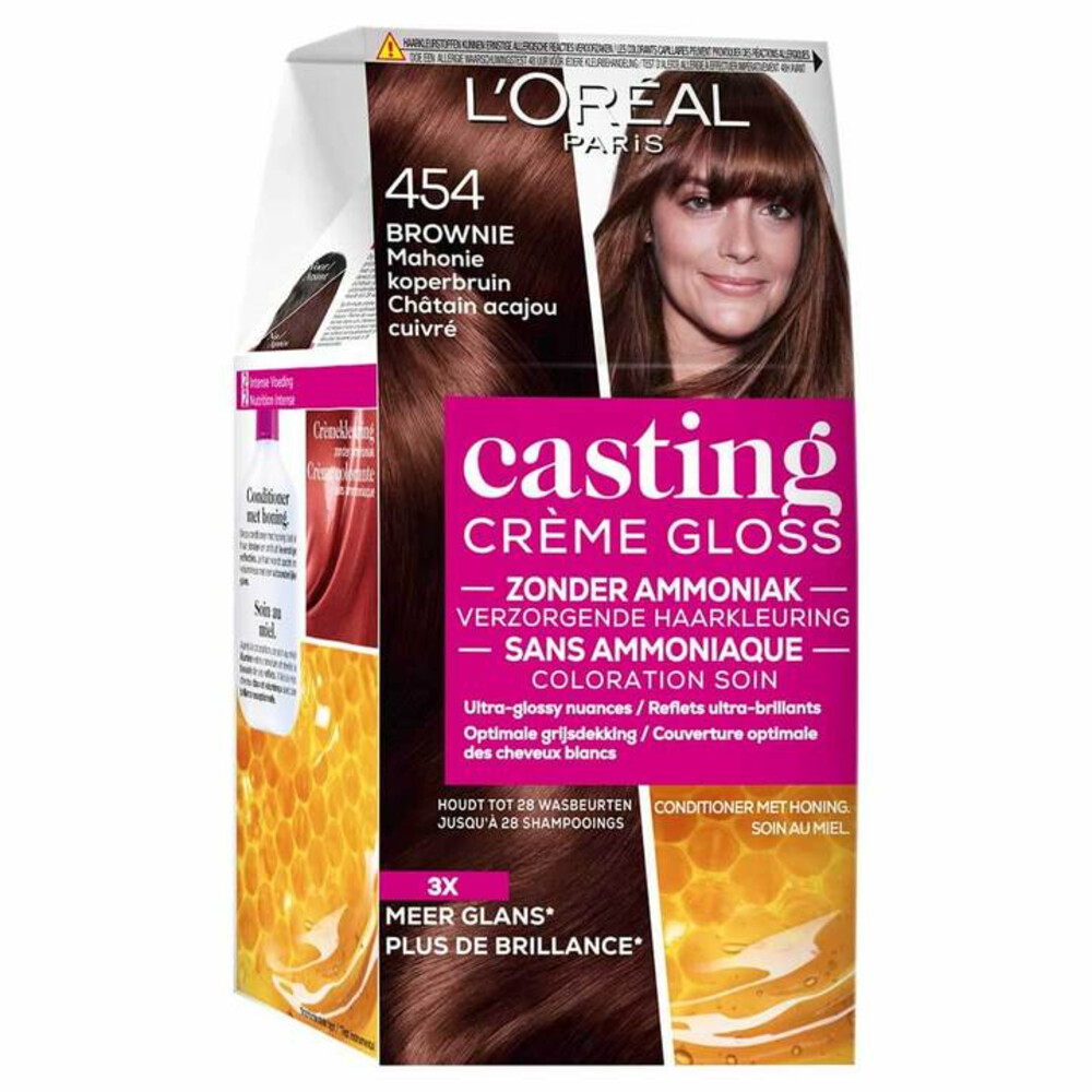 L'Oréal Casting Crème Gloss Semi-Permanente Haarkleuring 454 Brownie - Mahonie Koperbruin