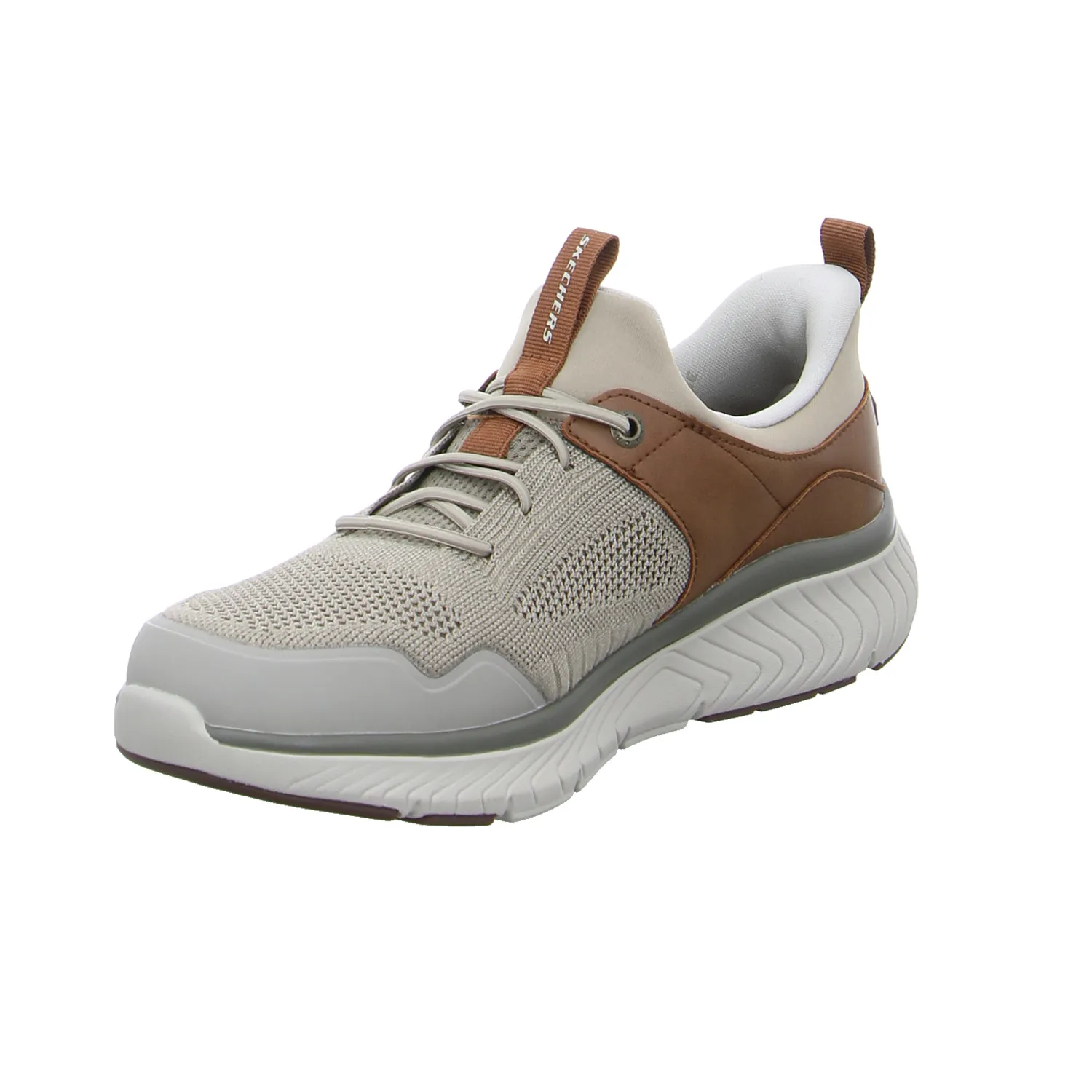 SKECHERS Halbschuhe Sneaker Stoff Taupe Synthetik