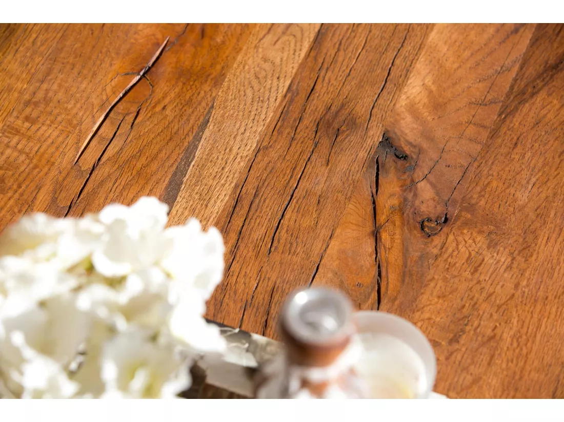 Banc de table chêne massif pieds croisés 220 cm OKA