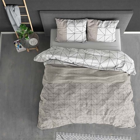 Dekbedovertrek Flanel Geometric - Taupe