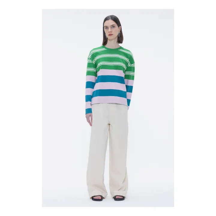 Our Sister T-shirt Sprinkled Lawn Rayures | Vert