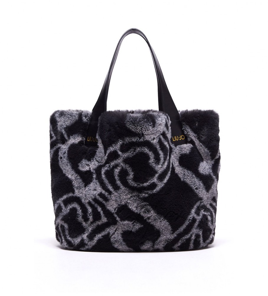 Bolsa tote preta com logo da Liu Jo
