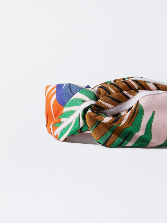 Faixa de cabeça tipo turbante estampada - Multicor