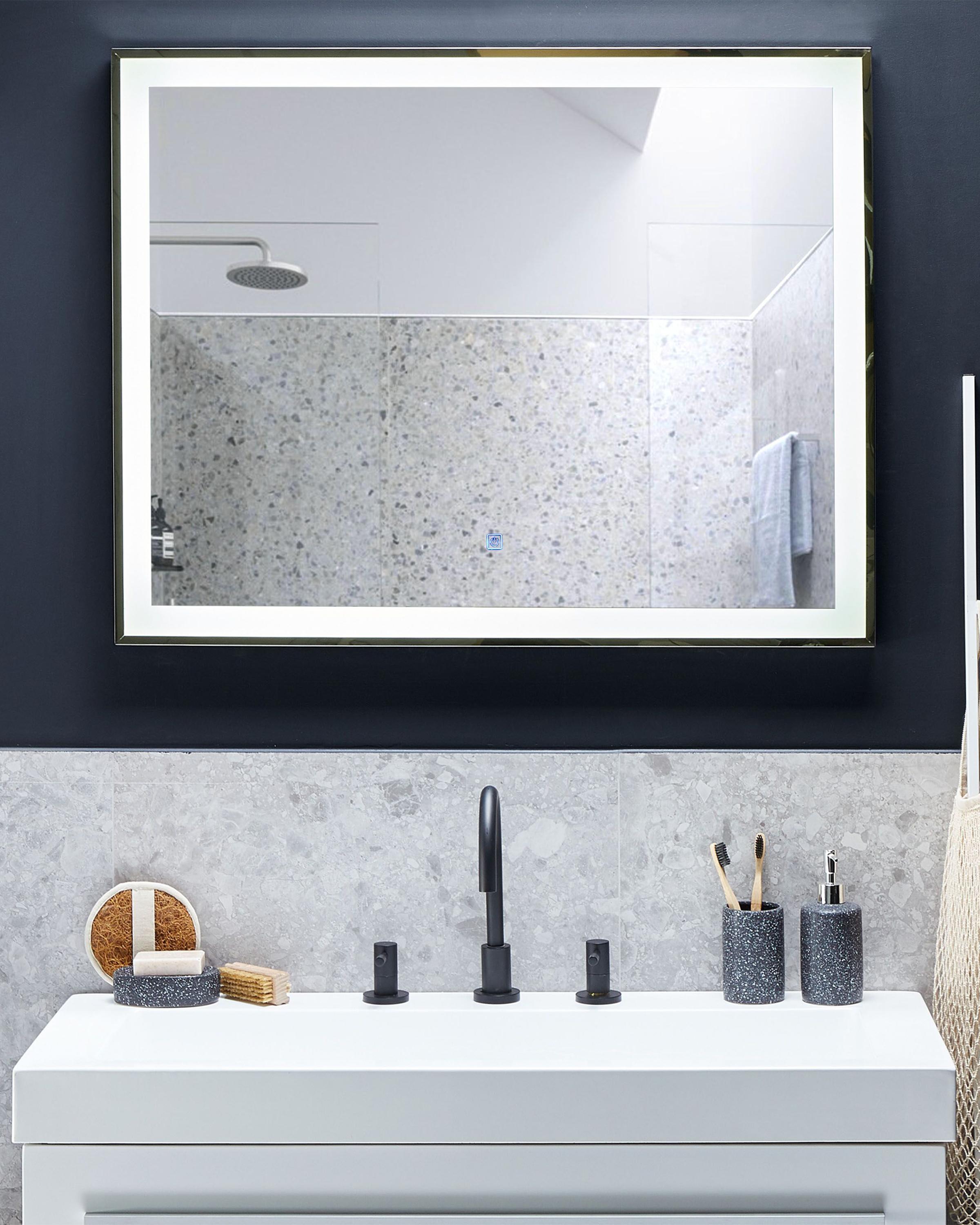 LED badkamerspiegel ARGENS 90 cm 70 cm Zilver