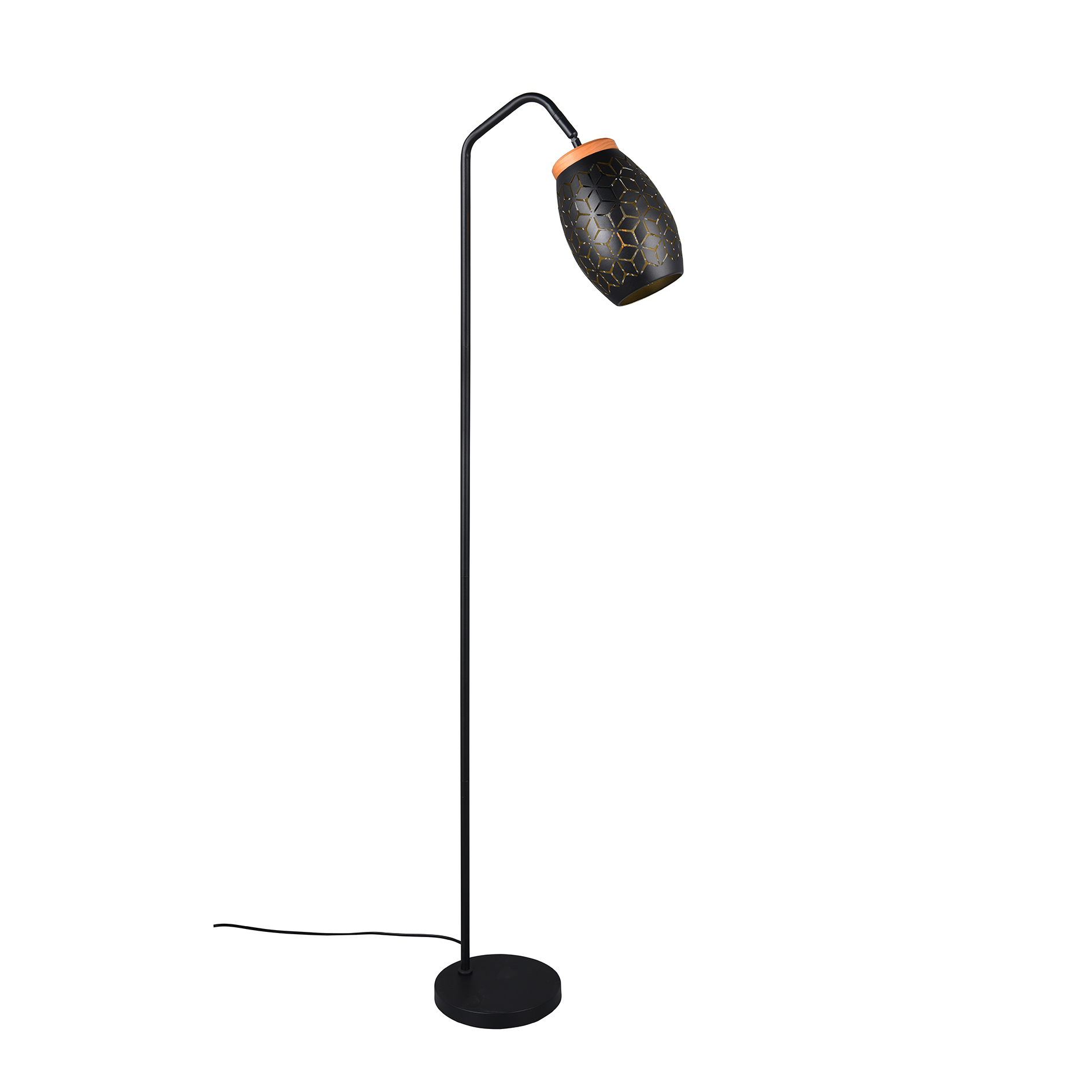 Stehleuchte - schwarz-gold - 148 cm hoch