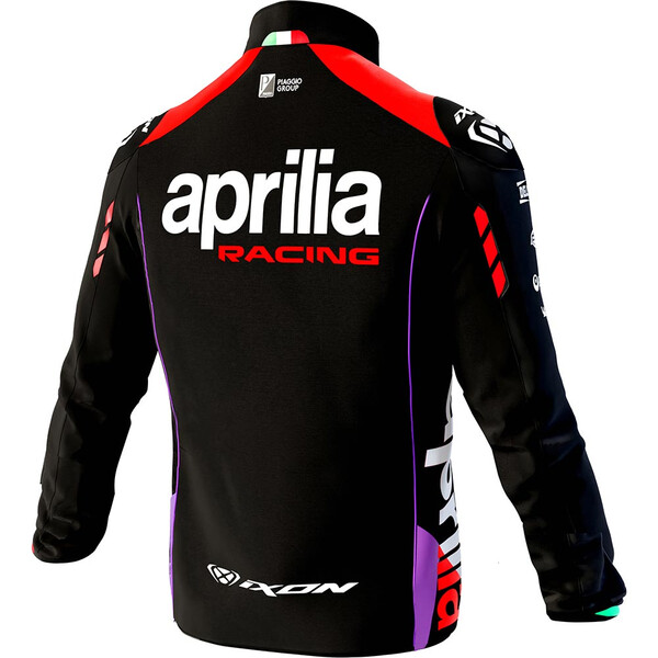 Ixon - Sweat zippé enfant Aprilia 24 Noir / Rouge fluo / Violet