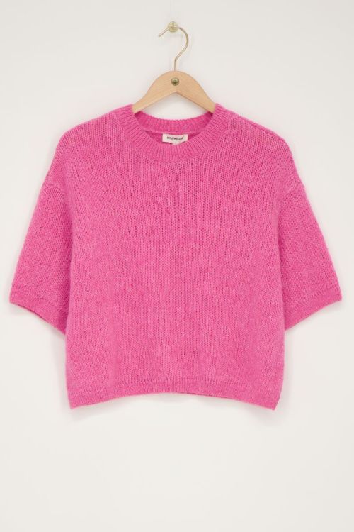 Roze trui met korte mouwen