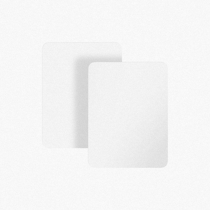 Extrémité adhésive vinyle blanche pour lamelle 3 x 4 cm