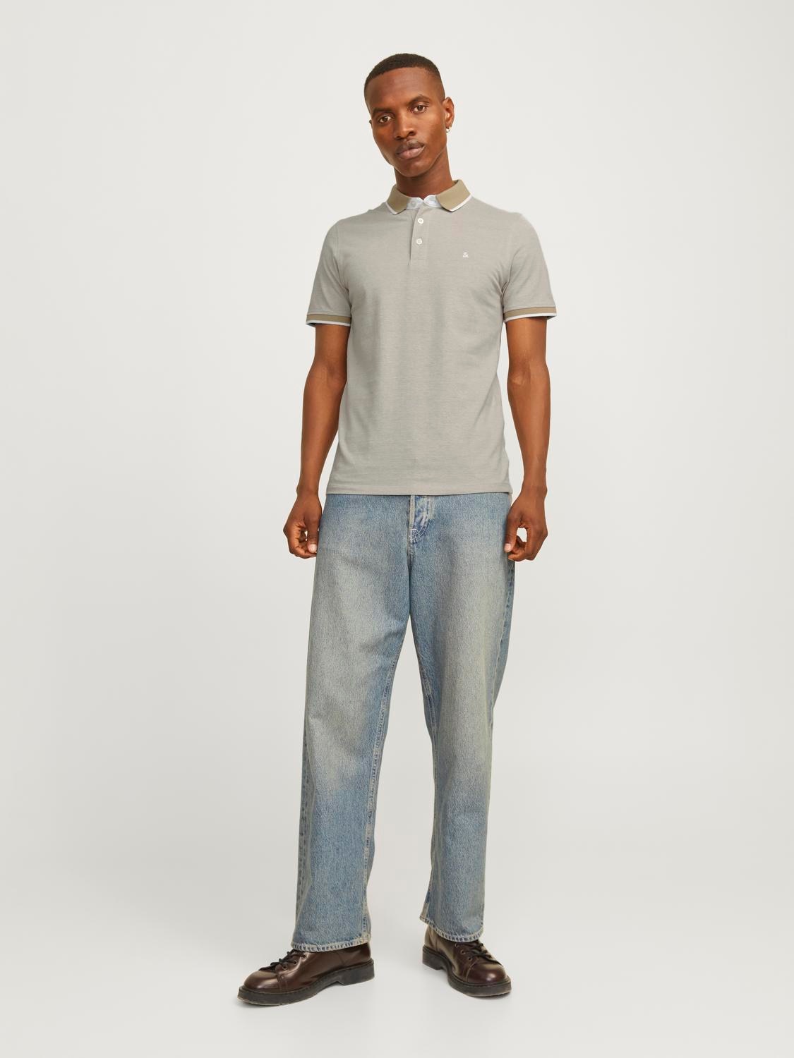 Jack & Jones Poloshirt »JJEPAULOS Slim Fit, sportlich-elegant, mit Stickerei und Knopfleiste«, 2 Stk. unifarben, modisch, slim fit, Baumwolle, Polokragen