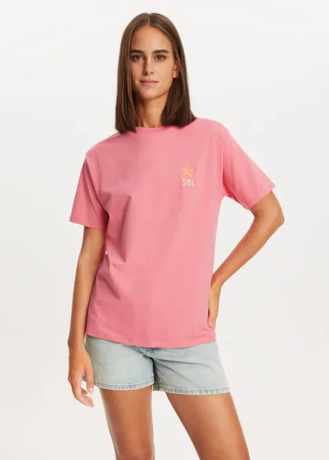 T-shirt met print el sol roze (ROS.VIN)