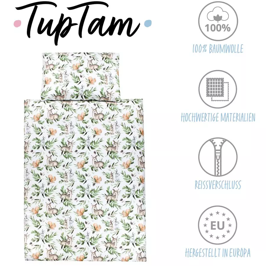 TupTam Kinder Bettwäsche Set 2-tlg grünbeige