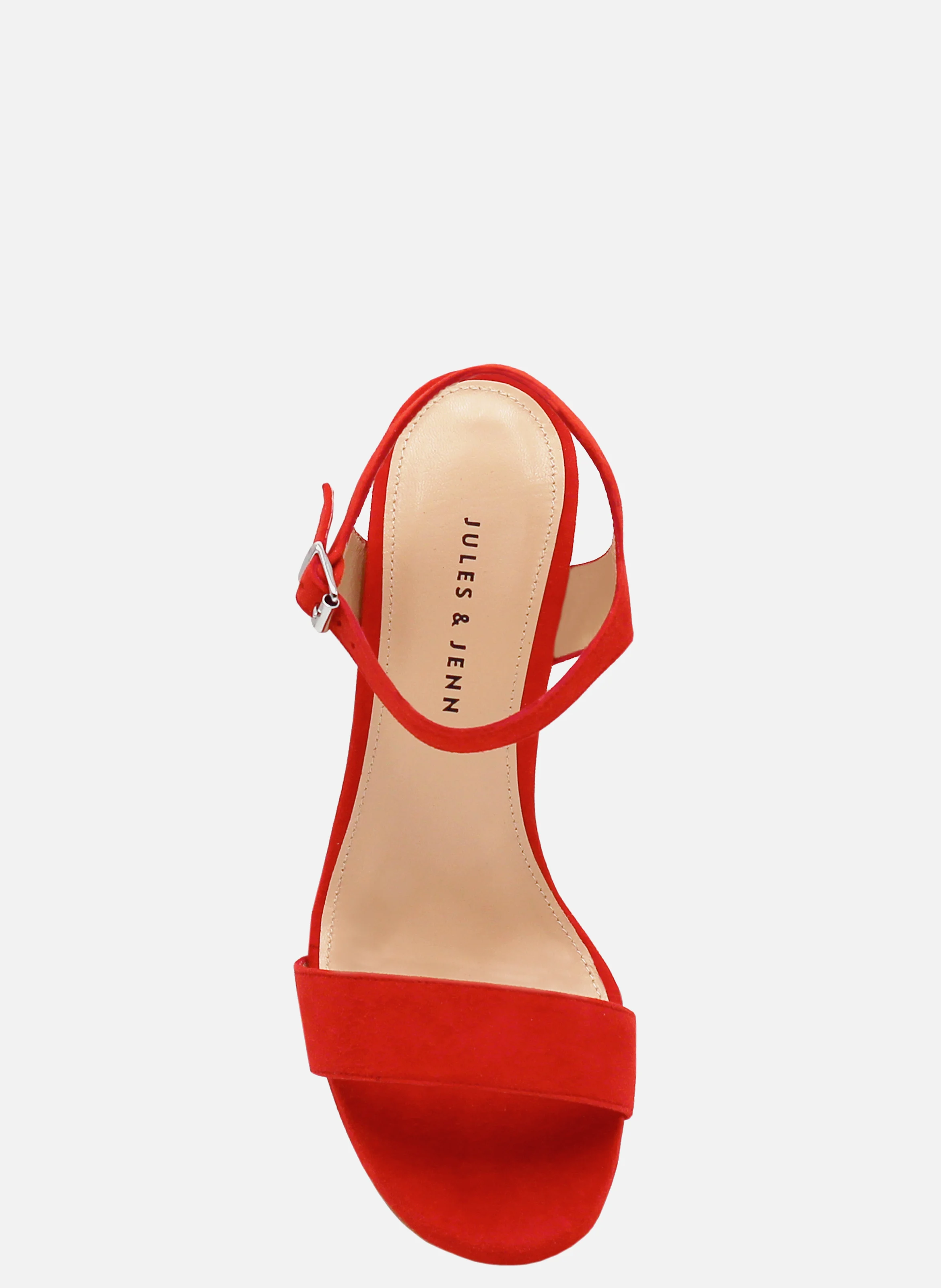 Sandales à talon cuir daim | Rouge