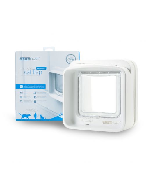 Sureflap Dierenluik Microchip Dualscan - Kattenluik - 20x20x7 cm Wit