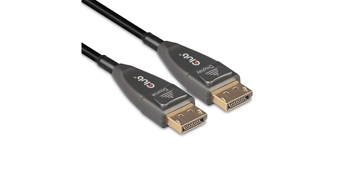 Club 3DDisplayPort 1.4 Active Optical Unidirectional kabel  (Zwart, 20 meter, 4K 120Hz, 8K 60Hz)
