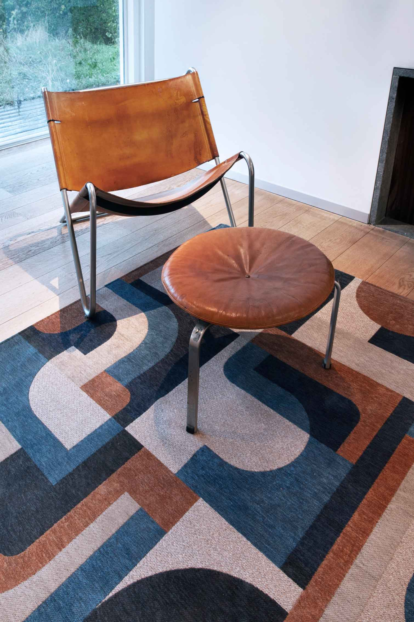 Ecorugs vloerkleed Module multicolor blauw/oranje 200x280 cm