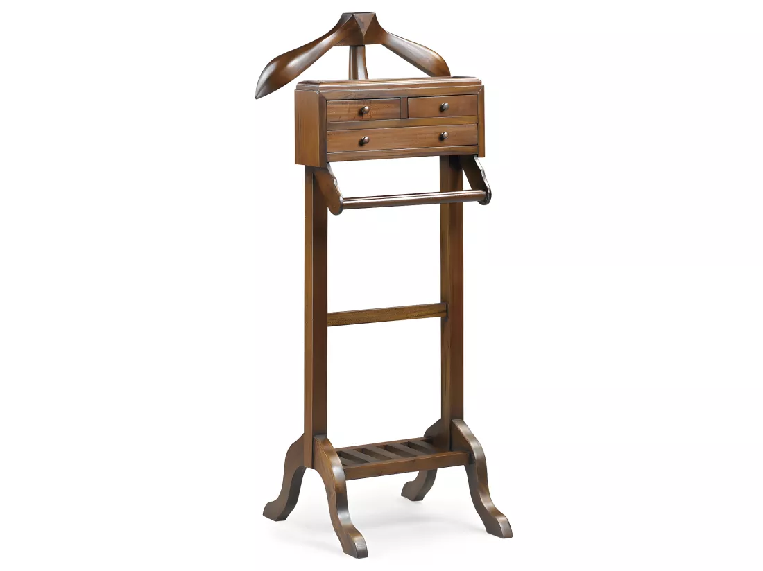 VINTAGE - Valet de chambre en bois d'acajou couleur marron