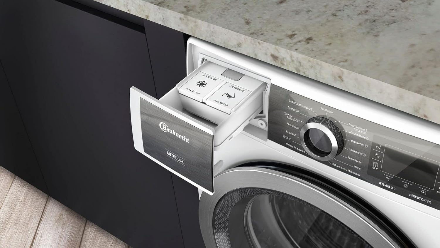 Bauknecht B8 W046WB DE Waschmaschine Frontlader / A / 10kg /GentlePower-Technologie/AutoDose /kraftvolle Fleckenentfernung /Steam Hygiene Option /Direct Drive-Motor /Startzeitvorwahl /Kindersicherung