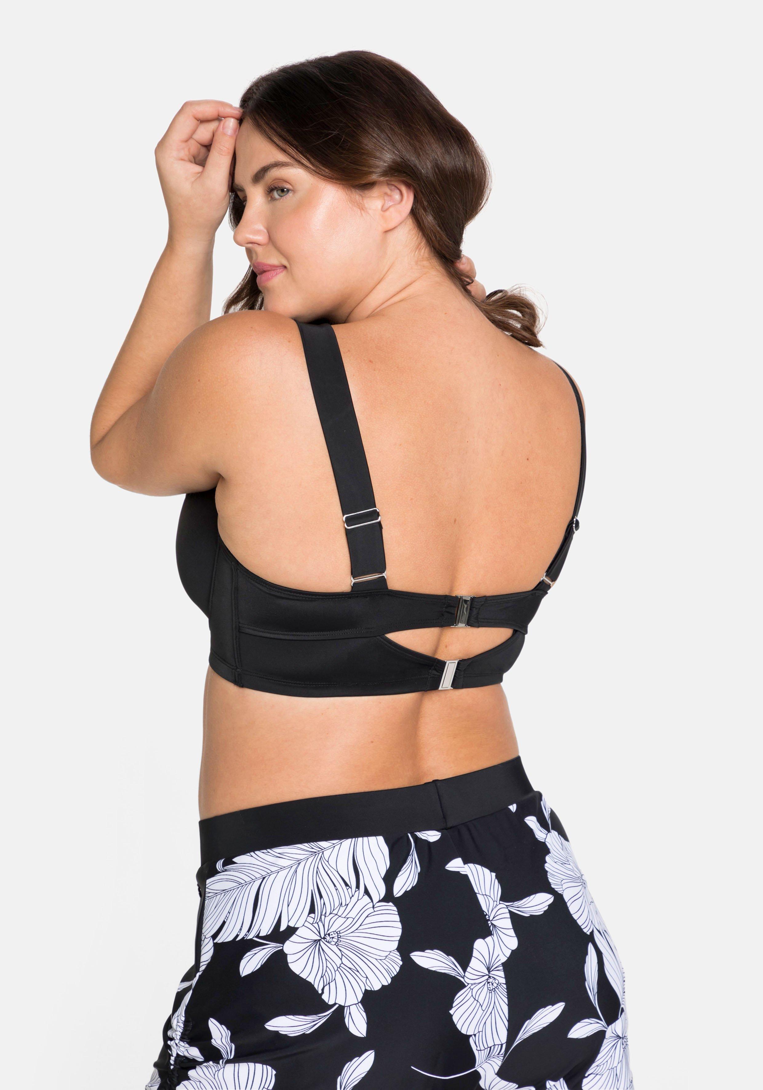 Bikini-Oberteil mit Bügeln und Volants aus Mesh