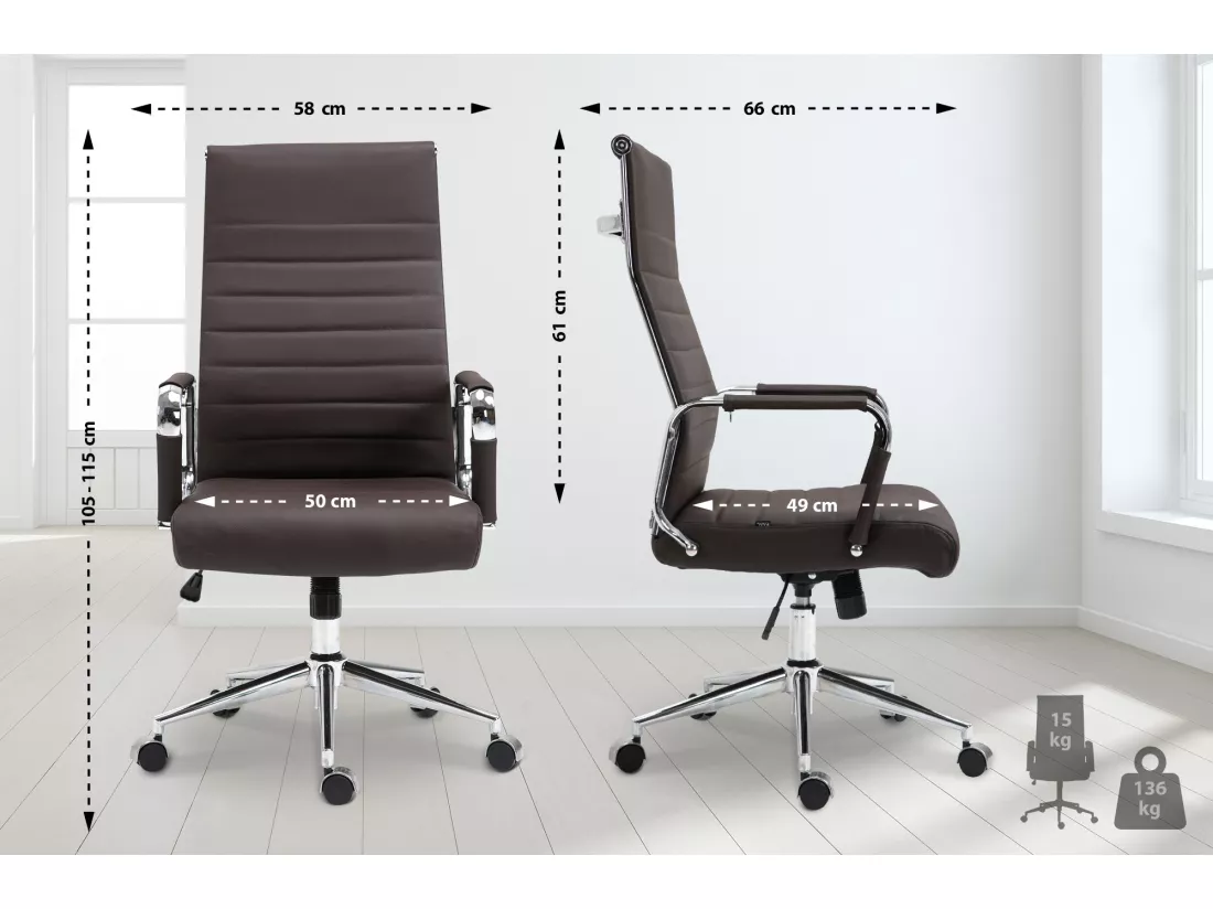 Fauteuil de bureau Kolumbus - Marron105.00