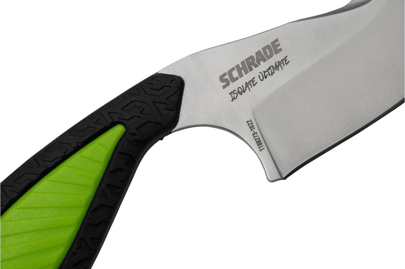 Schrade Isolate Ultimate 1159330, Aus-10, Satin, jachtmes kydex schede