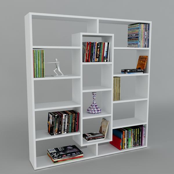 Bücherregal - weiß - 135,7 cm hoch