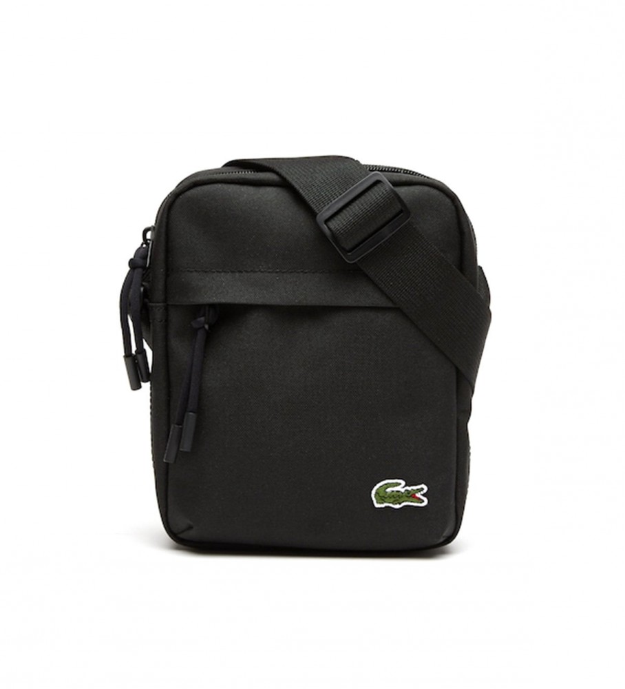 Bolsa transversal Lacoste preta com zíper