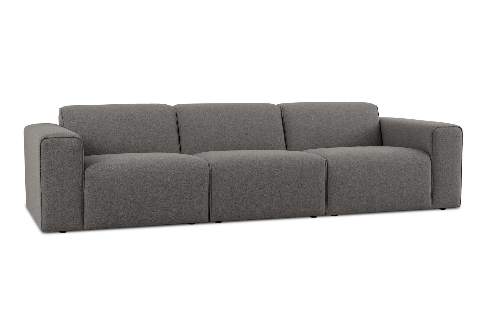 Styl 3-seter Tekstil Lombardo 3/3 Warm Grey med sorte ben.