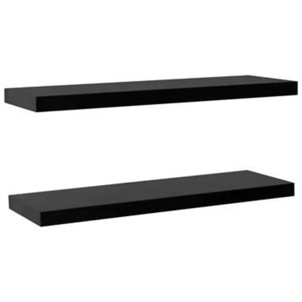 vidaXL - Wandschap - Zwart - MDF - 120 x 20 x 3.8 cm - 2 stuks