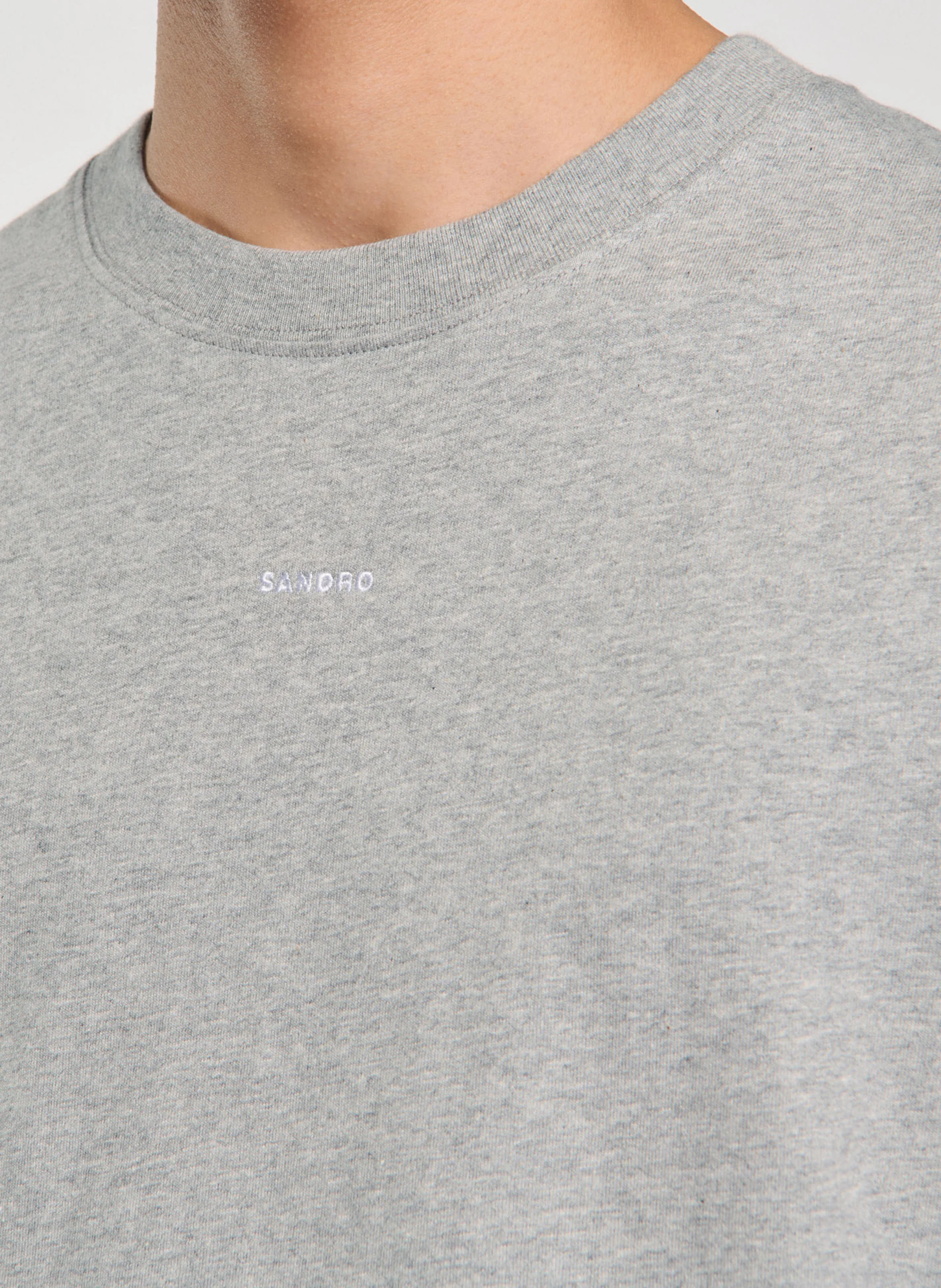 Tee-shirt col rond en coton | Gris