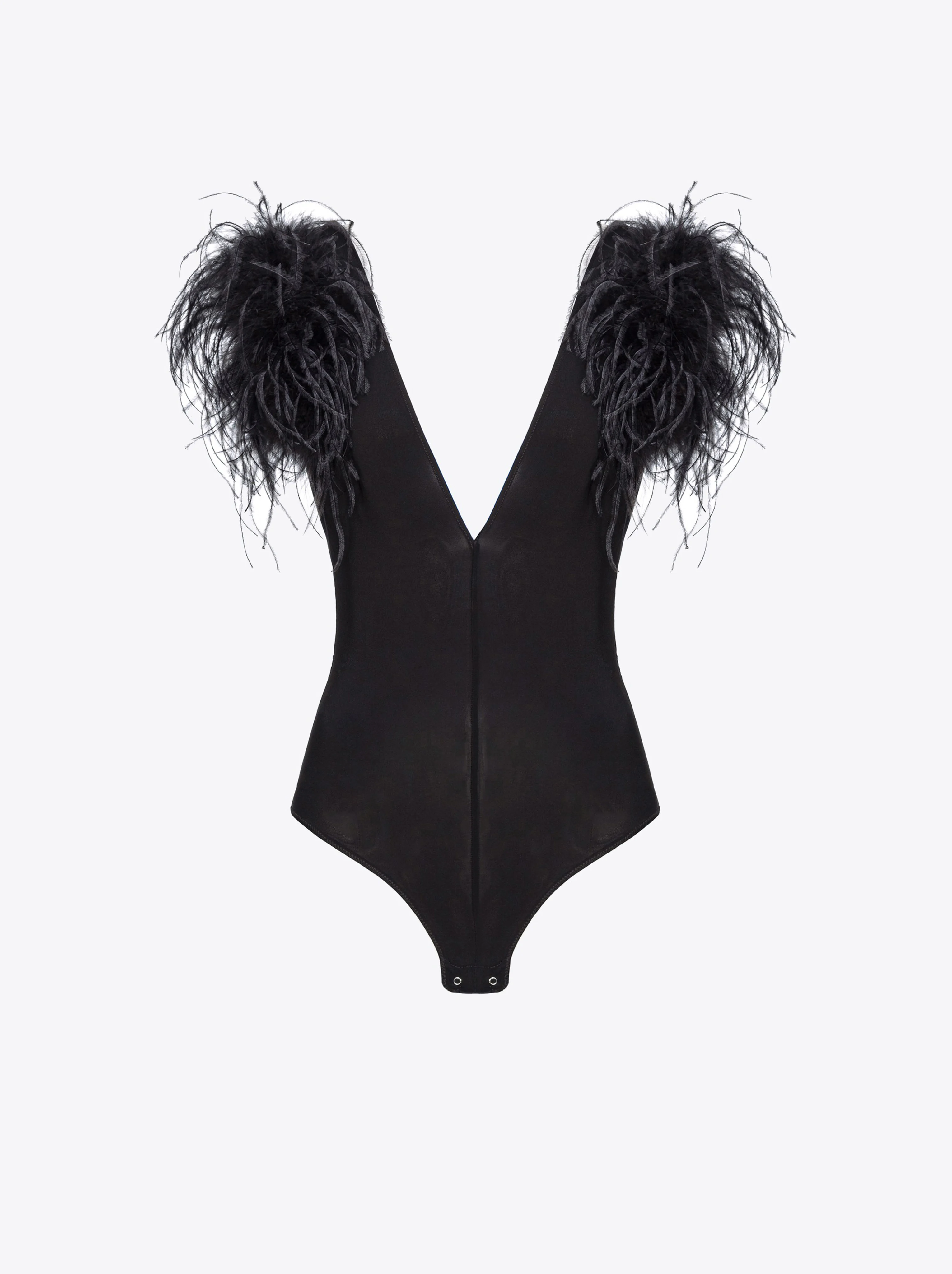 Body à plumes | Noir