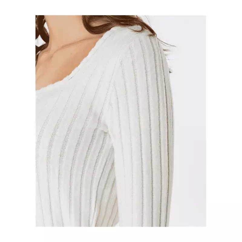 Teeshirt femme RIPCURL Open Neck Cosy Ls Ecru Marle