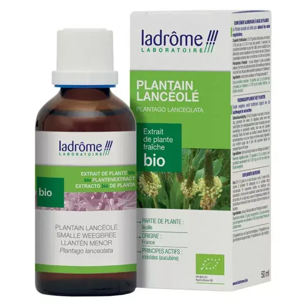Extrato orgânico de tanchagem e erva-de-são-joão Ladrome, 50ml