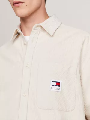 Camisa de veludo cotelê grosso com modelagem relaxada