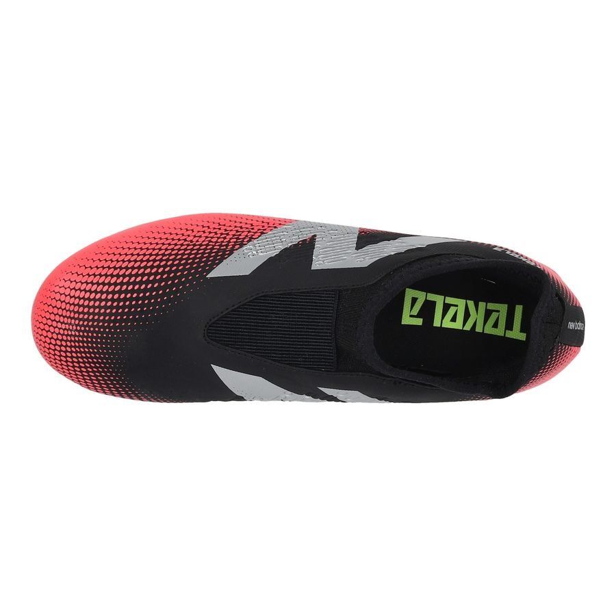New Balance Tekela V4 Magique FG Flash Point - Noir/Rouge/Argenté Enfant