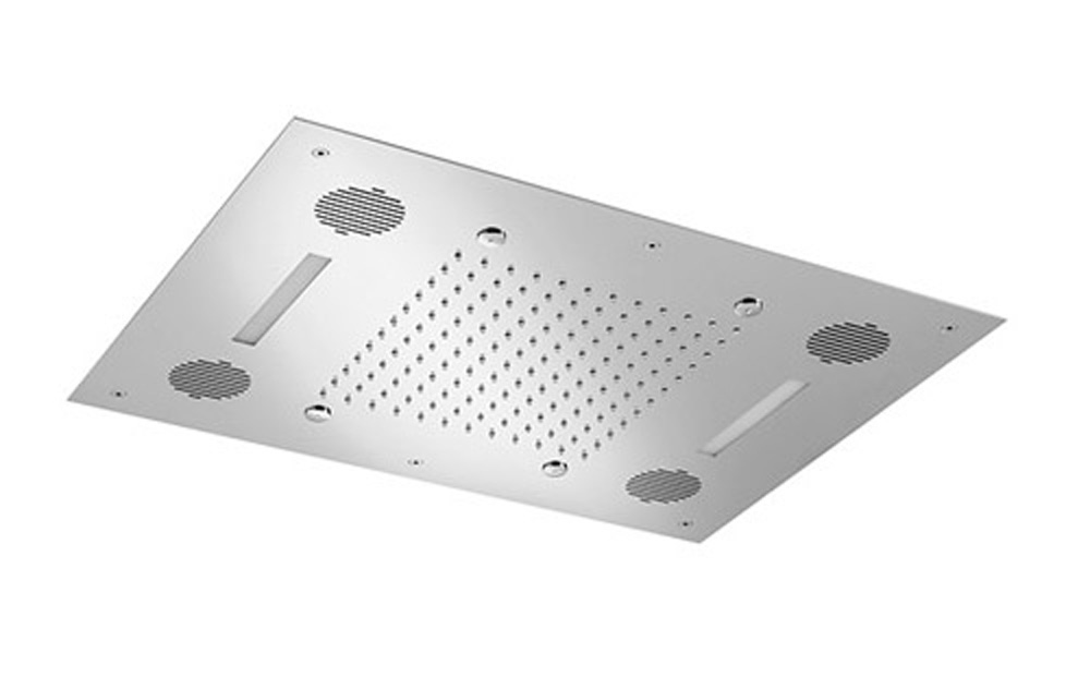 Hotbath Mate M192 inbouw hoofddouche met LED, spray en Bluetooth 48x63cm geborsteld nikkel