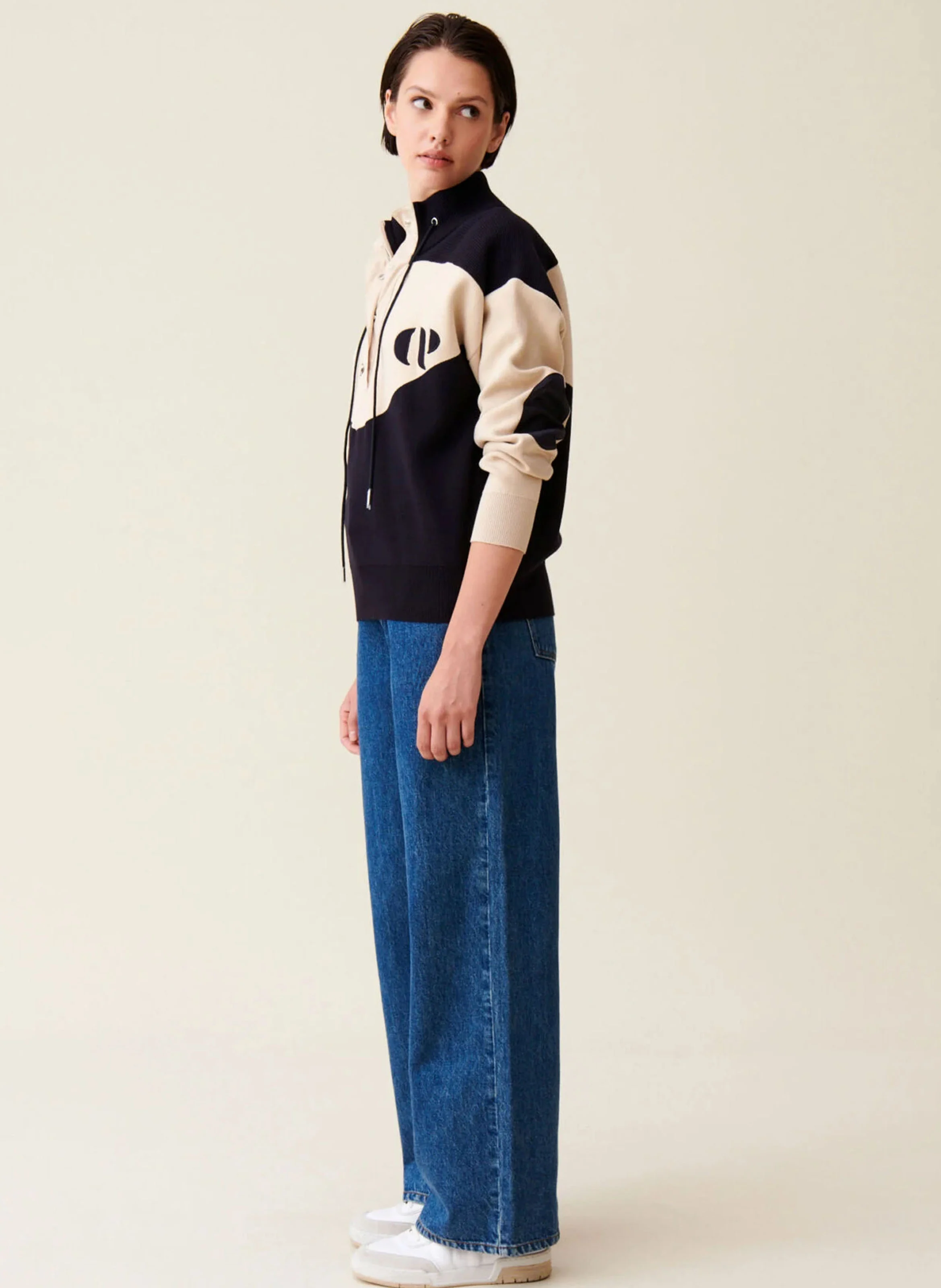 Sweat col montant| Bleu