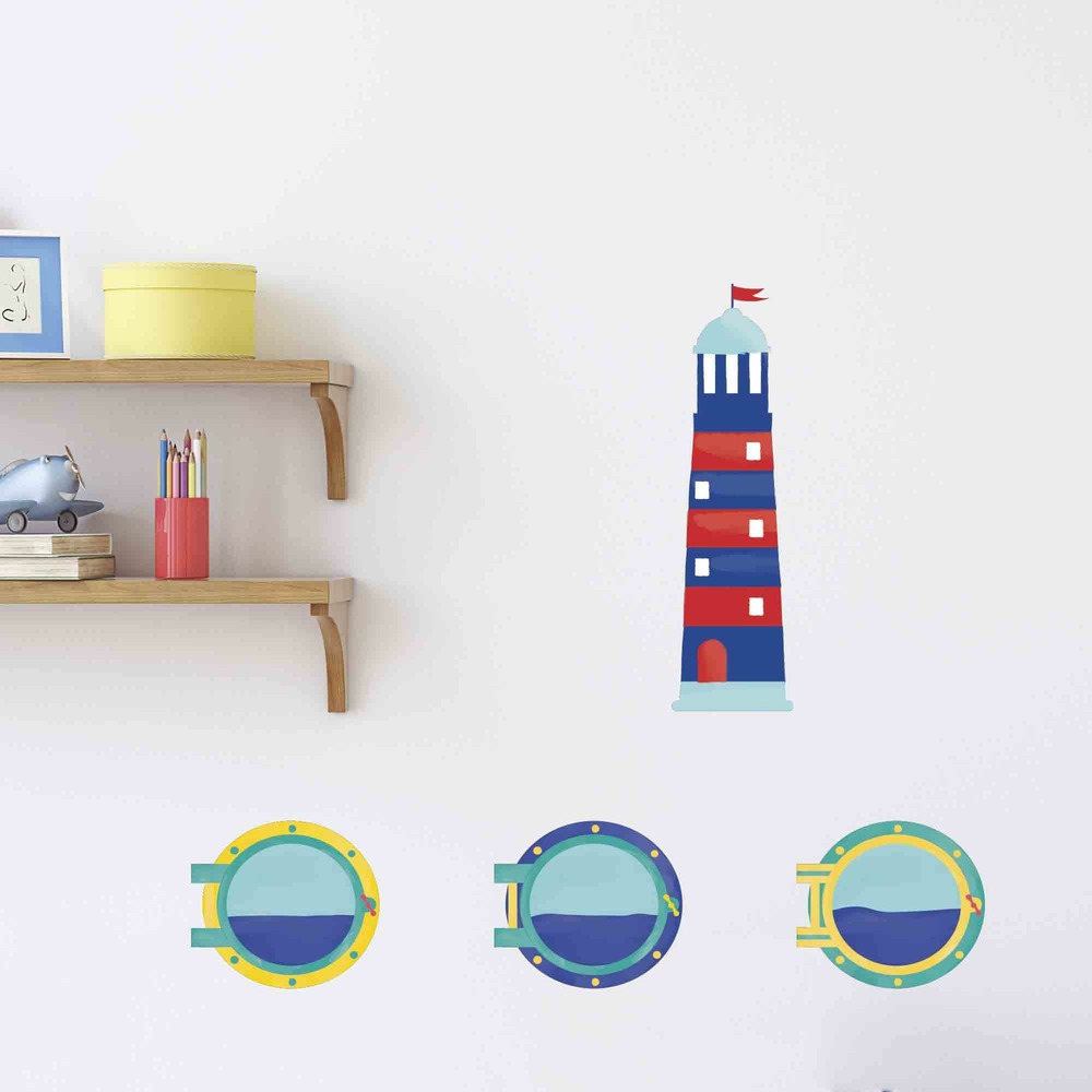 Sticker mural - phare et hublot