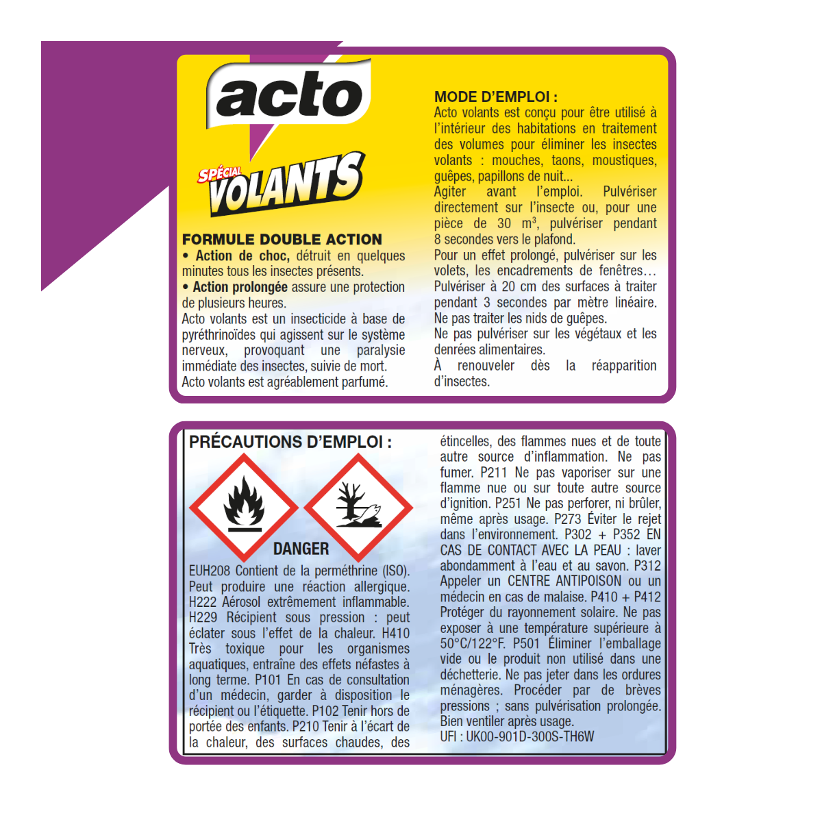 Acto special volants double action - aérosol de 400 ml